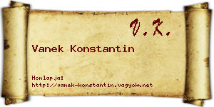 Vanek Konstantin névjegykártya